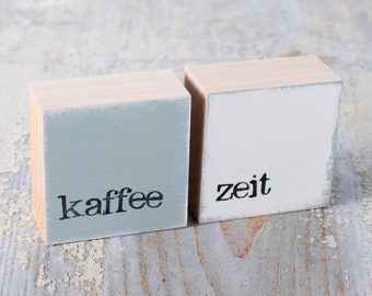 Mini-Textplatten Kaffee und Zeit