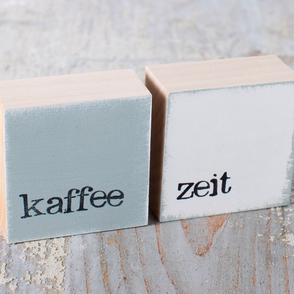 Mini-Textplatten Kaffee und Zeit