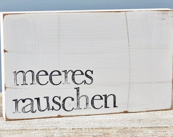 Text Wandbild "Meeresrauschen" aus Holz