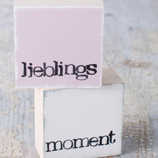 Mini-Textplatten "lieblings + moment"