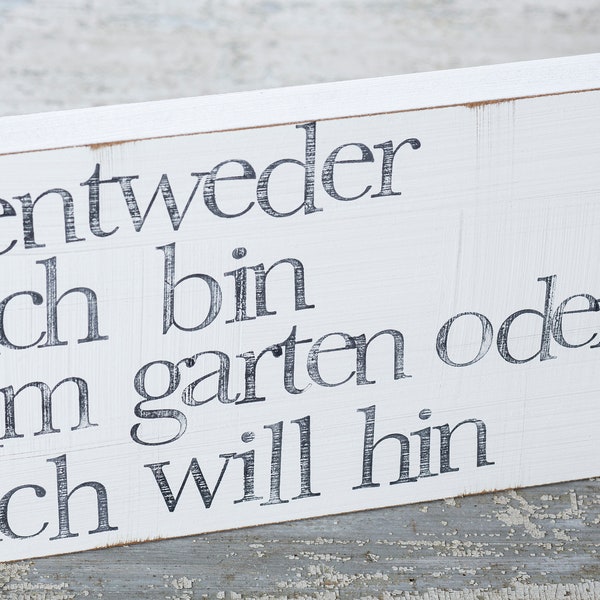 15x25cm Text Wandbild "garten" aus Holz