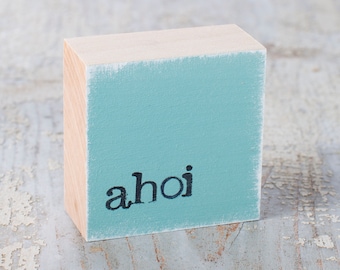 Mini text plate "ahoi"