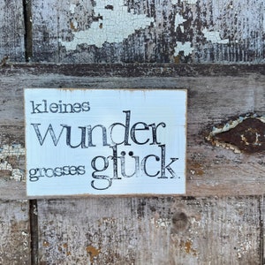 Geburt Geschenk zur Geburt Spruchplatte  &quot;kleines wunder&quot;