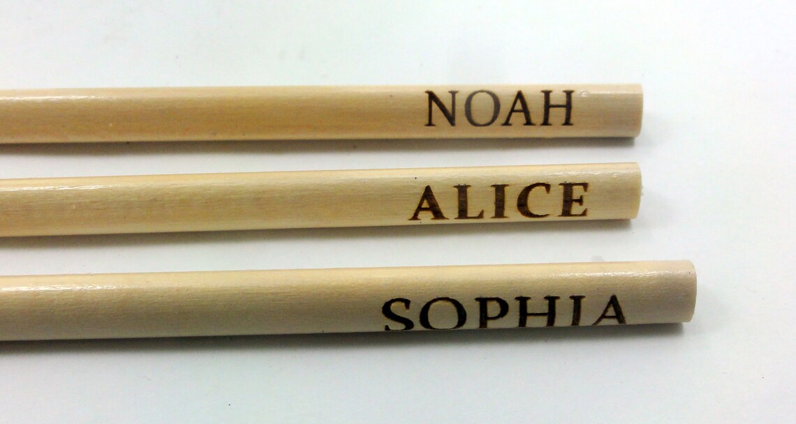 Personalized Engraved Wooden Pencil Name for Your Child Etsy
