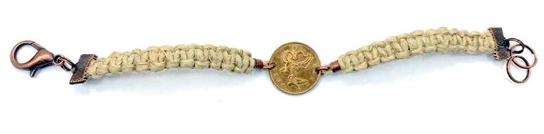 Hemp Coin Bracelet Gift for MenWomen Macrame Hemp Twine Coin Bracelet Jewelry