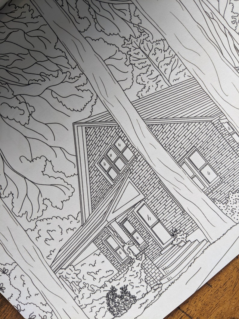 Historic Homes of Spokane Coloring Book Etsy