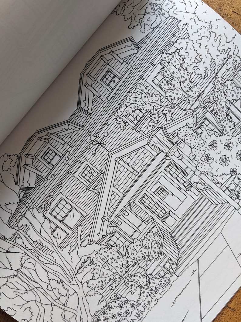 Historic Homes of Spokane Coloring Book Etsy