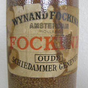 Antique Wynand Fockink Amsterdam Stoneware Gin Bottle. 1 Liter with partial label. image 3