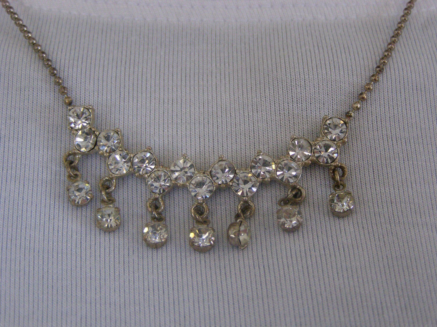 Vintage Costume Jewelry Necklaces. Lot of 4. Vintage Rhinestone Pieces