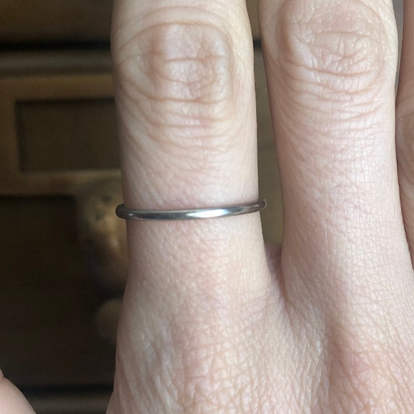 Shop Thin White Gold Band Online Etsy