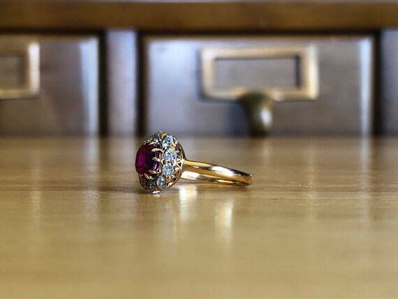 Antique Diamond Ring Engagement - Genuine Victori… - image 5