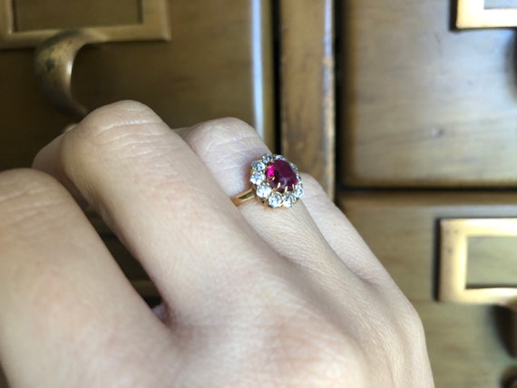Antique Diamond Ring Engagement - Genuine Victori… - image 4