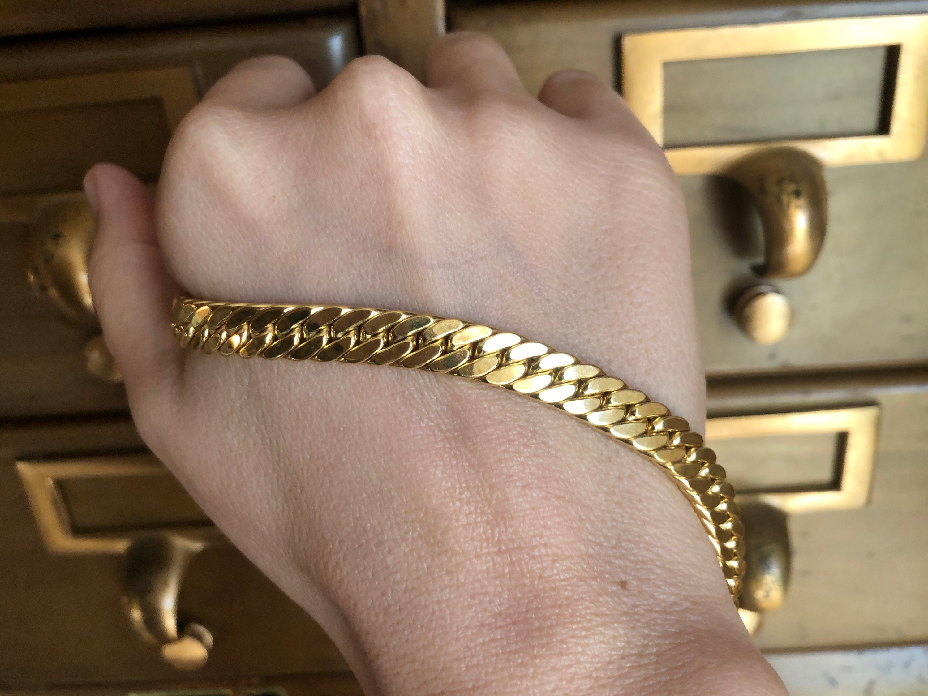 Vintage 18k Yellow Gold Chain 16 Curb 