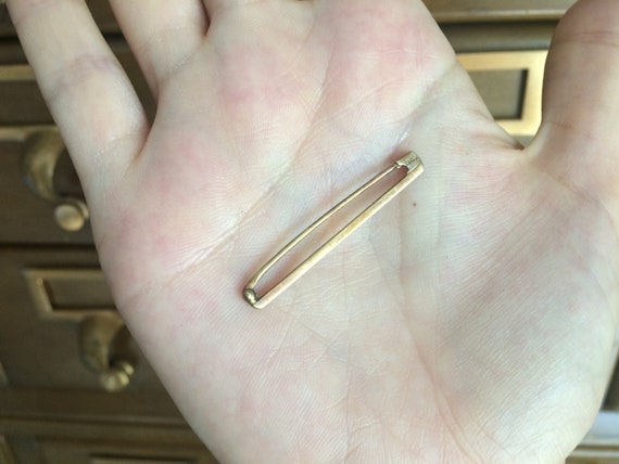 Antique Victorian Gold Safety Pin Charm Pendant Ho