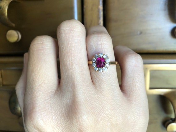 Antique Diamond Ring Engagement - Genuine Victori… - image 2