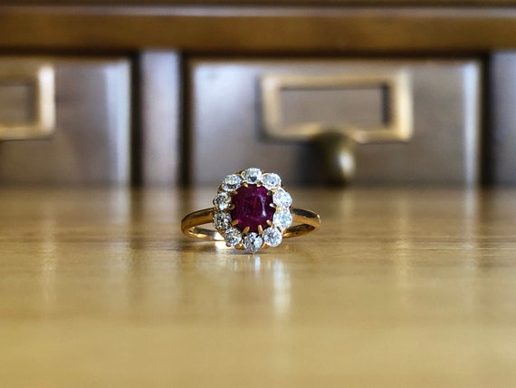 Antique Diamond Ring Engagement - Genuine Victori… - image 1