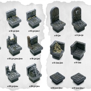 Dungeon Blocks Ultimate Dungeon Tiles - Individual Basic Tiles - for D ...