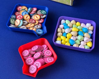 Bandejas para fichas de juegos de mesa, impresas en 3D - Dos tamaños, apilables con opción de boquilla