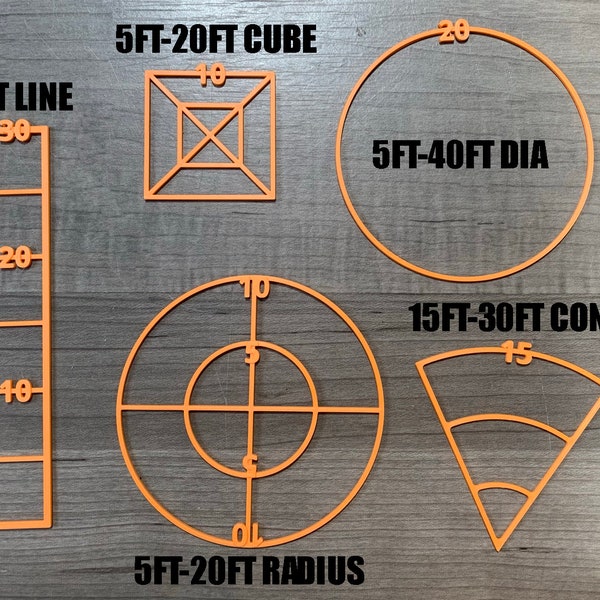 14pc Set of D&D Spell Templates for AoE Spells