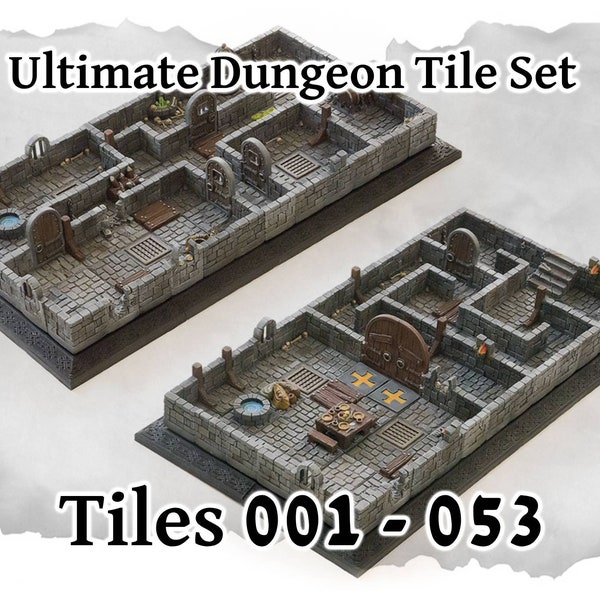 Dungeon Blocks Ultimate Dungeon Tiles - Individual Basic Tiles - for D&D, Pathfinder, and other tabletop gaming - Highly customizable Set 1