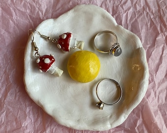 Fried Egg Clay Ring Dish