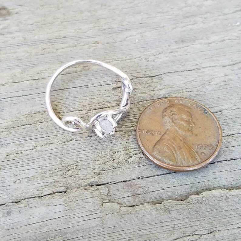Sterling silver and raw diamond ring Wedding ring Raw diamond ring Engagement ring diamond engagement ring unique ring ooak one of a kind