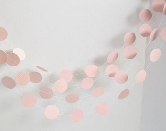 Blush circle garland, Baby Shower decor, Bridal decorations, Pink circle garland, Gender reveal decor, birthday garland