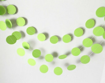 Lime circle garland, Cake smash backdrop, Birthday decorations, Spring garland, Baby shower, Classroom decorations