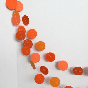 Shades of orange circle garland, Party decorations, Birthday decorations, Circle garland, Orange garland, Cake smash, Back to school image 5