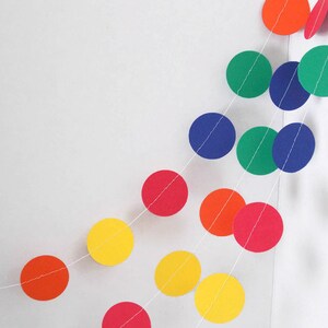 Colorful party garland, Primary color kids birthday decorations, Rainbow garland 10ft long, Back to school decorations