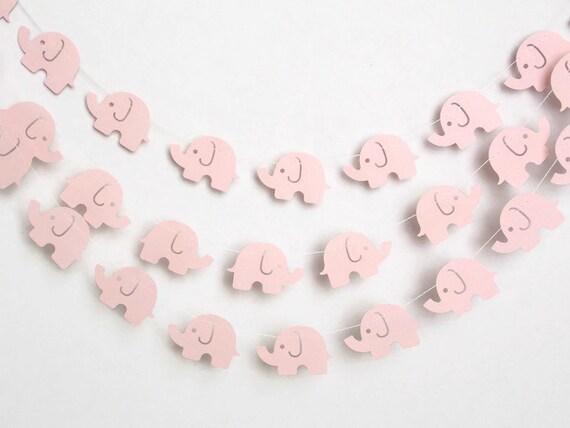 Elephant Garland Elephant Baby Shower Decorations Pink Etsy