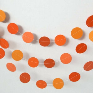 Shades of orange circle garland, Party decorations, Birthday decorations, Circle garland, Orange garland, Cake smash, Back to school image 1