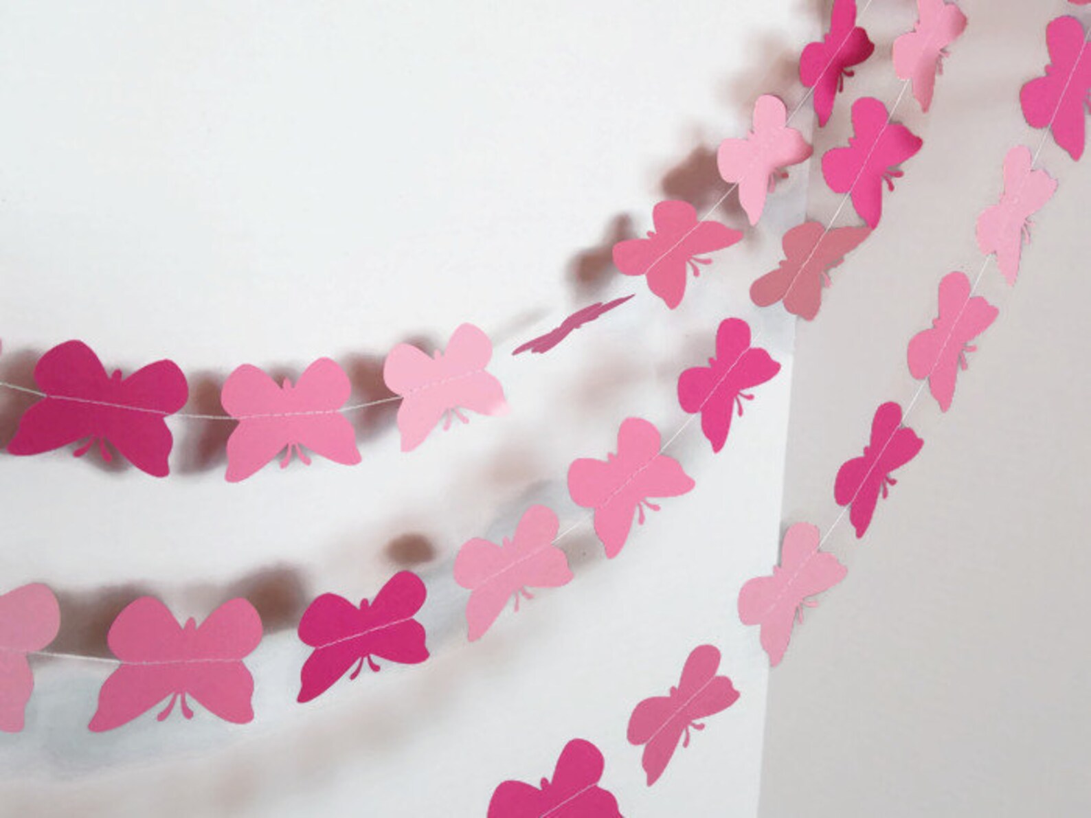 Pink Butterfly Garland Baby Shower Garland Butterfly Nursery Etsy
