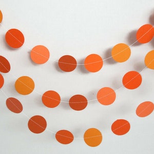 Shades of orange circle garland, Party decorations, Birthday decorations, Circle garland, Orange garland, Cake smash, Back to school image 3