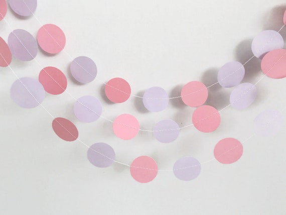 Lavender And Pink Circle Garland Baby Shower Decorations Etsy