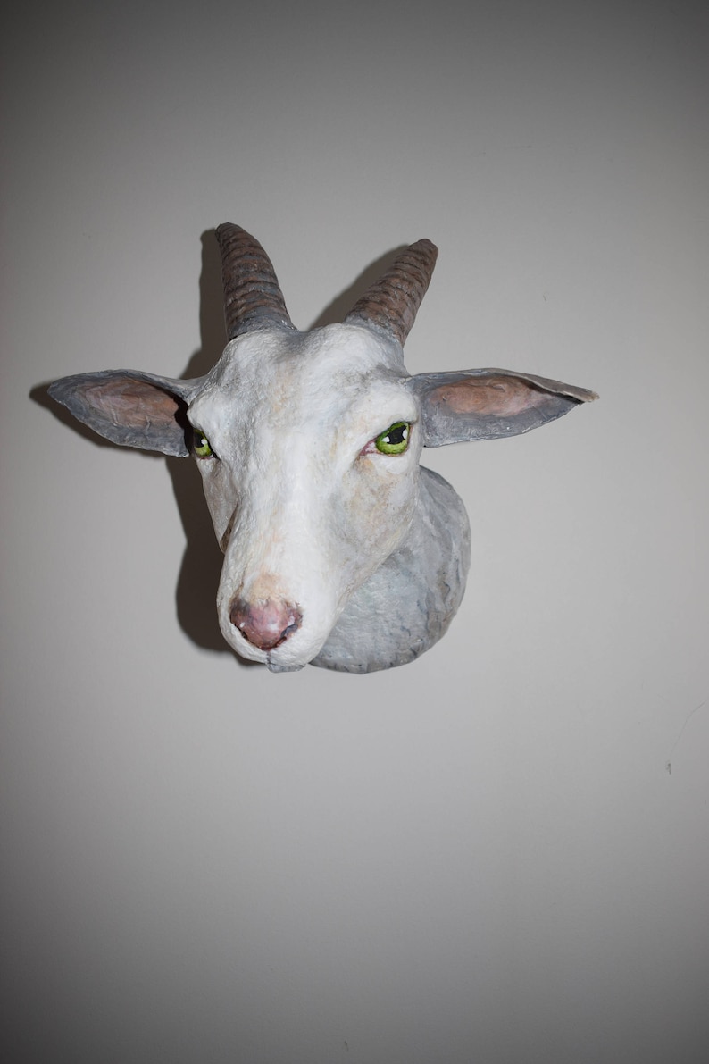 Paper Mache Goat Head Trophy Style Etsy UK