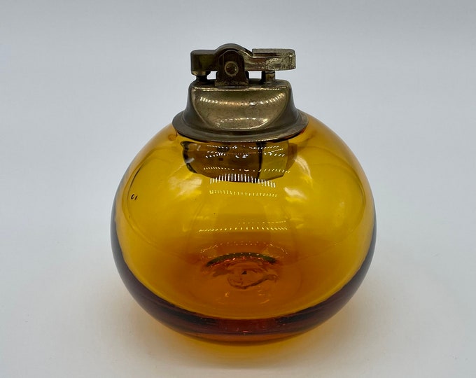 Vintage Blenko Glass Table Lighter 6320 Honey Wheat Joel Myers 1965 1969 Etsy