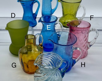 Vintage ~ Art Glass Mini-Pitchers ~ Hand Blown ~ SOLD SEPARATELY