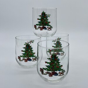 Luminarc, Durand Glass ~ Christmas Tree Drinking Glasses ~ Juice, Old Fashioned ~ SET OF 4