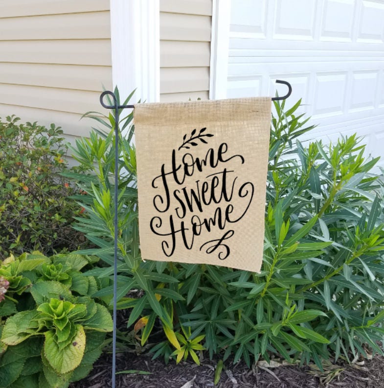 Burlap garden flag burlap yard flag garden flag Etsy