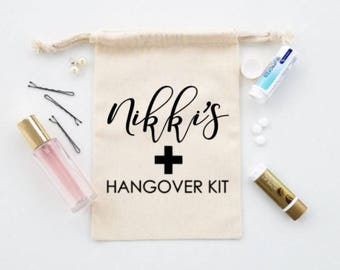 Personalized hangover kit bag, hangover kit, hangover bag kit, bachelorette party favors, bachelorette party hangover bag, bridesmaid gift