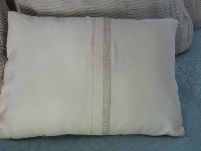 Designer pillow sham antique silk and lace repurposed Etsy