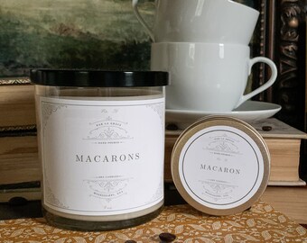 Macarons (No. 56), Cafe Candle, Home Decor, Gift, Home Fragrance, Slow Burning Soy Candle