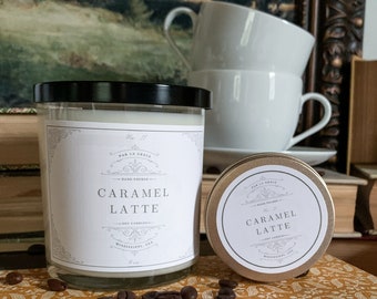 Caramel Latte (No. 11), Cafe Candle, Home Decor, Gift, Home Fragrance, Slow Burning Soy Candle