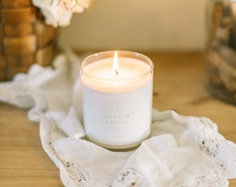 French Linens Candle (No. 18), Home Decor, Gift, Home Fragrance, Slow Burning Soy Candle