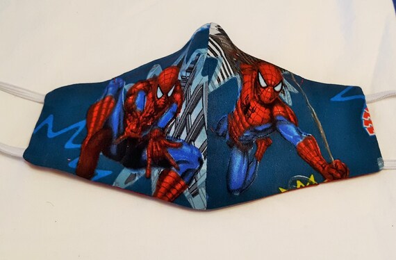 Form Fitted 3 Layer Face Mask Spiderman With Filter Pocket | Etsy