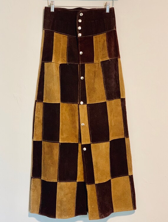 70's Patchwork Suede Maxi