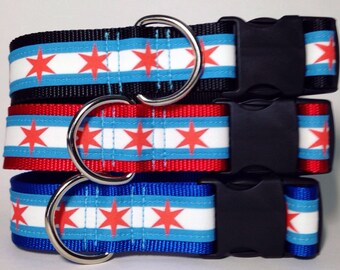 Moxino Chicago Flag dog collar