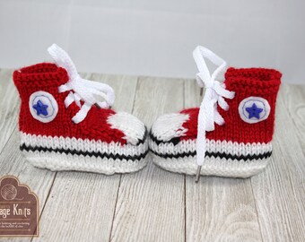 knitted baby converse shoes