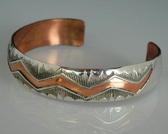 Navajo Indian Jewelry Copper Hammered Pendant Handmade by Douglas Etsitty 